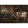 thumbnail image 2 of James Ward 18x13 Black Ornate Wood Framed Double Matted Museum Art Print Titled - Portraits of Two Extraordinary Oxen, the Property of the Earl of Powis (1814), 2 of 5