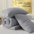 thumbnail image 7 of U by Bedsure 3 Pieces King Comforter Bedding Set, Grey Comforter Set for All Seasons, 1 Lightweight Prewashed Comforter and 2 Pillowcases,King,Grey, 7 of 7