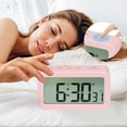 thumbnail image 3 of Unique Bargains 2 Pcs Small Loud Alarm Clock Battery Operated Desk Clock White Pink/Green, 3 of 6