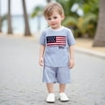 thumbnail image 2 of AceBaby 4th of July Outfit American Flag Embroidery Striped 2Pcs Shorts Set for Boys and Girls at 0-4Y,95% Cotton, 2 of 9