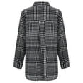 thumbnail image 6 of Huesdet Womens Fashion Flannel Plaid Shirt Button up Long Sleeve Casual Loose Collared Shirts Blouse Top Black,XL, 6 of 9