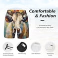 thumbnail image 3 of Balery Oil Painting Flower Cow Bañador para hombre, shorts de playa de secado rápido con entrepierna y forro de compresión-Large, 3 of 6