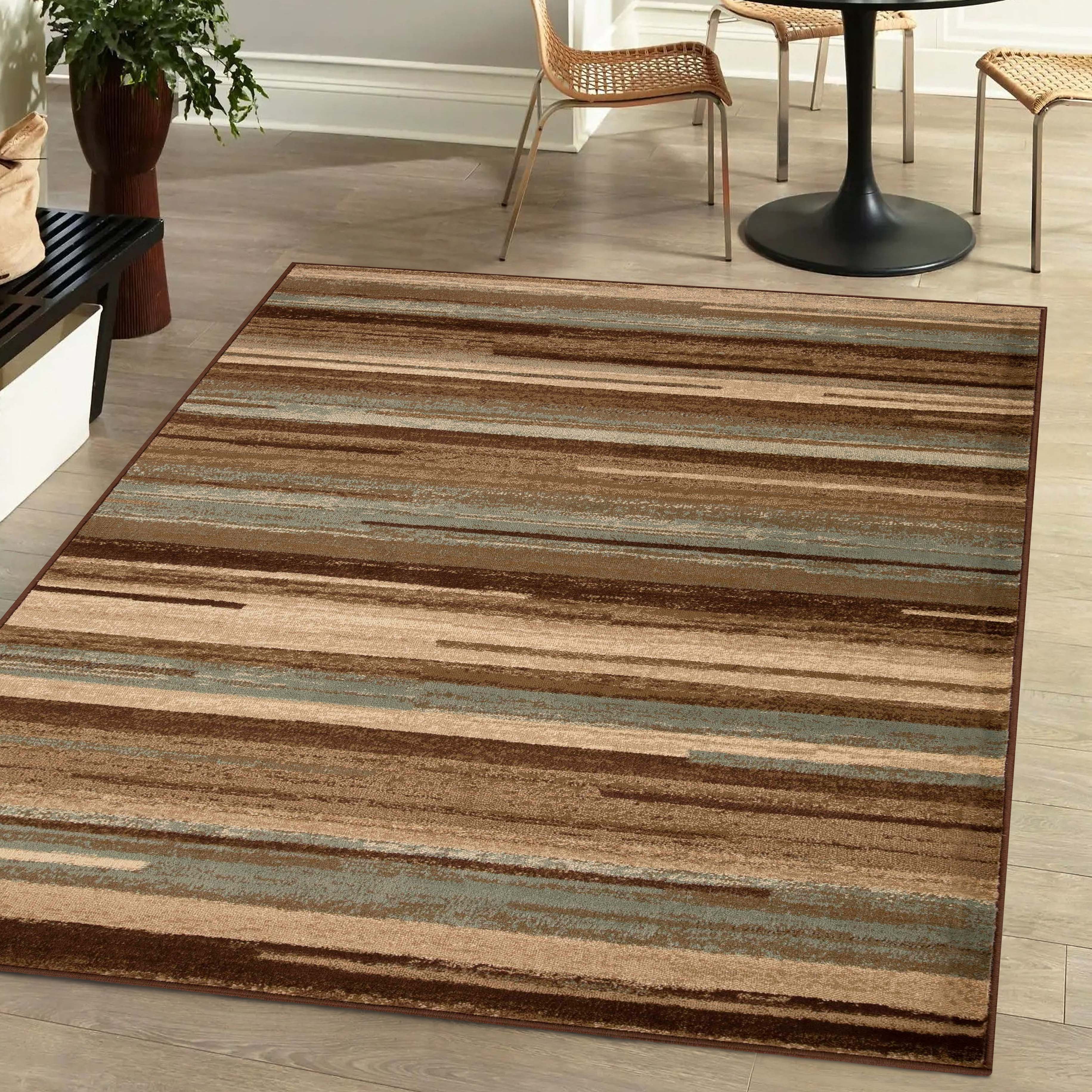 Superior Fulgor Abstract Lines Indoor Area Rug, Taupe, 7' x 9'