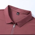 thumbnail image 4 of SAWOBUUN Men's Short Sleeve Quarter Zip Shirt Quick Dry Breathable Collared Golf Top Slim Fit Business Casual Summer Solid Color Tee, 4 of 7