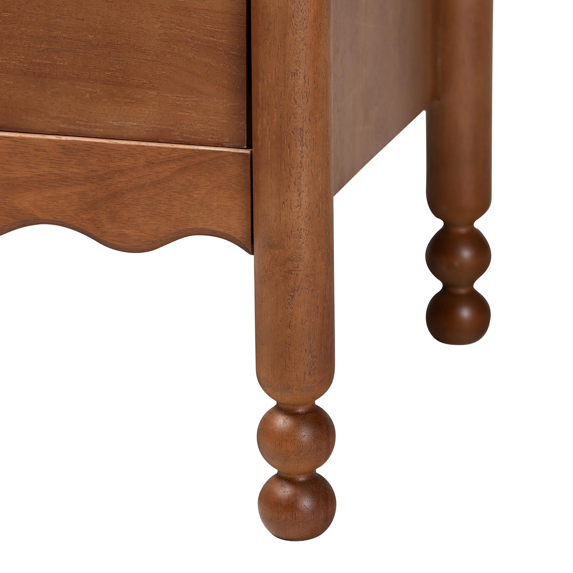 Baxton Studio Hoffman Modern Farmhouse Nightstand, 2-Drawer, Walnut Brown