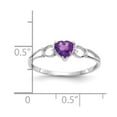 thumbnail image 2 of 14K White Gold Ring Band with Stones (02) February Amethyst Heart Purple, 2 of 2