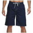 thumbnail image 1 of QLEICOM Mens Cargo Shorts Casual Athletic Quick Dry Ralaxed Fit Fishing Tactical Sports Shorts Elastic Waist Straight Half Shorts with Pockets for Hiking Golf Navy L, US Size 8, 1 of 2
