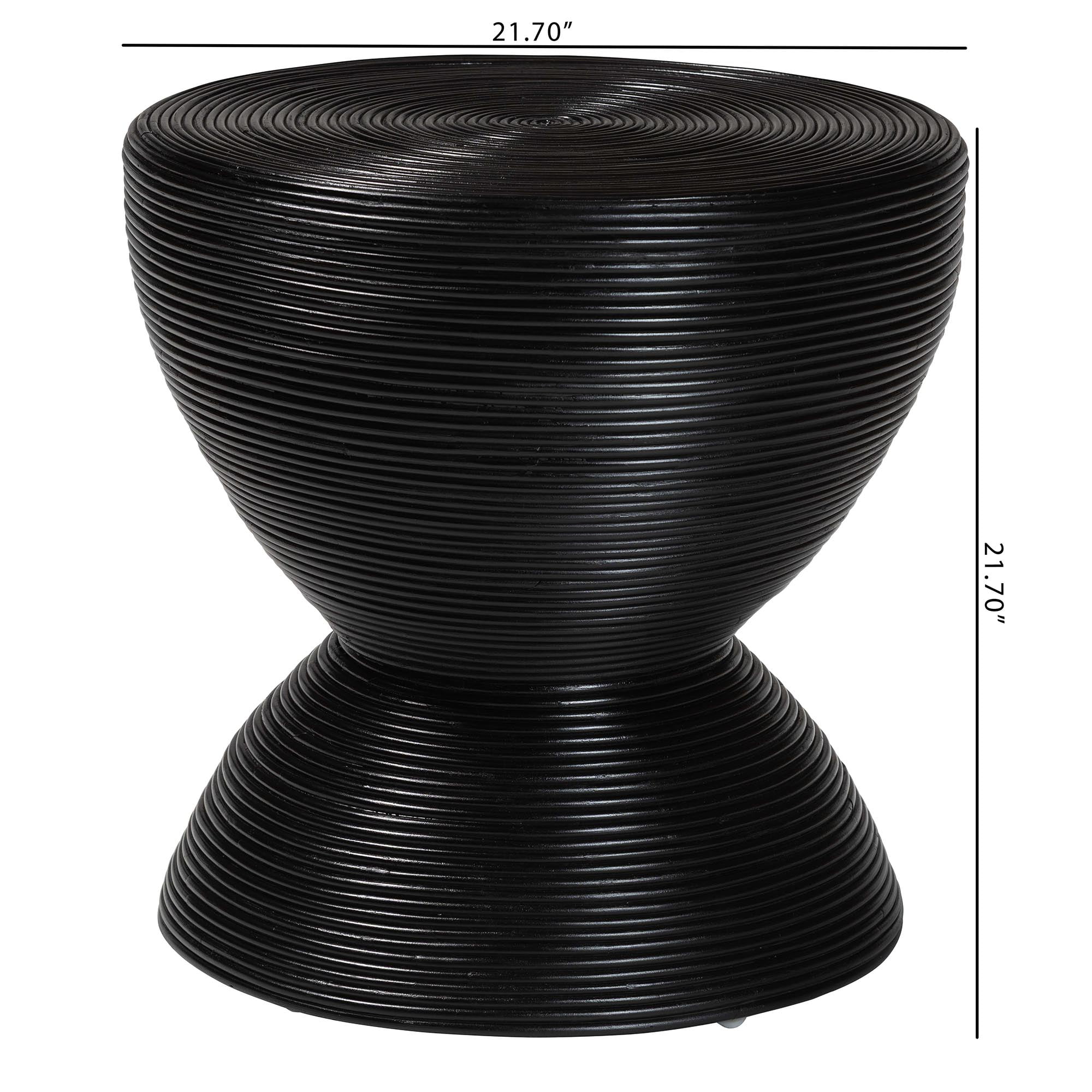 bali & pari Tokyo Boho Side Table, 22"W, Black