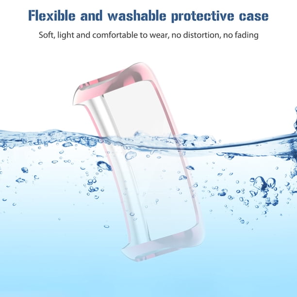Funda de parachoques de TPU suave con todo incluido para Fitbit Inspire 3 (rosa)