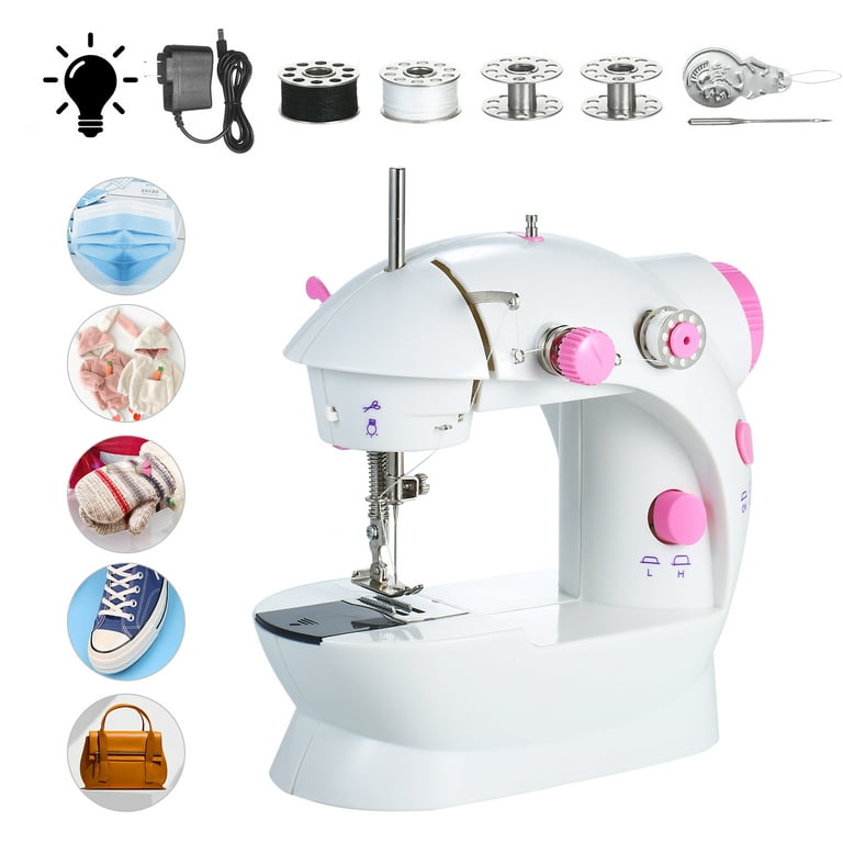INNE Small Sewing Machine Mini Machines Home Electric Household Portable  DIY Manual Repair Double Thread With Night Light Pedal - AliExpress