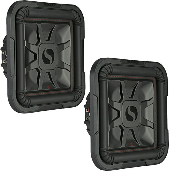 2 Kicker 46L7T102 Car Audio L7T Shallow Mount 10" 1000W Sub Square L7 Subwoofers