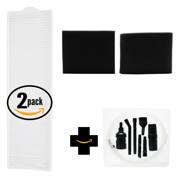 2 Replacement Bissell 37601 Vacuum Pleated Post Motor, 1 Upper Tank and 1 Pre-Motor Filter with 7-Piece Micro Vacuum Attachment Kit - For Bissell Style 8, 14 & 3093 Pre Filter