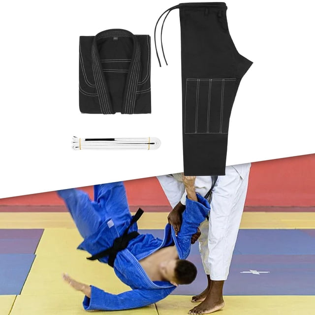 Traje brasileño Jiu Jitsu Gi DYNWAVEMX kimono de torneo deportivo de Algodón y poliéster transpirable M3 negro