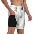 thumbnail image 3 of Balery Rabbit Blowing Dandelions Mens Swim Trunks Swim Shorts for Men Quick Dry Inseam Beach Shorts with Compression Liner Pocket-Small, 3 of 9