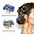 thumbnail image 2 of 20 Pack Classy Dusty Blue Flower Bridal Wedding Hair Side Combs+Floral Hair Pins+Twist Spiral Pearl Hair Pins Clips Pieces Formal Prom Headpieces Accessories for Brides Bridesmaids Women Girls, 2 of 4