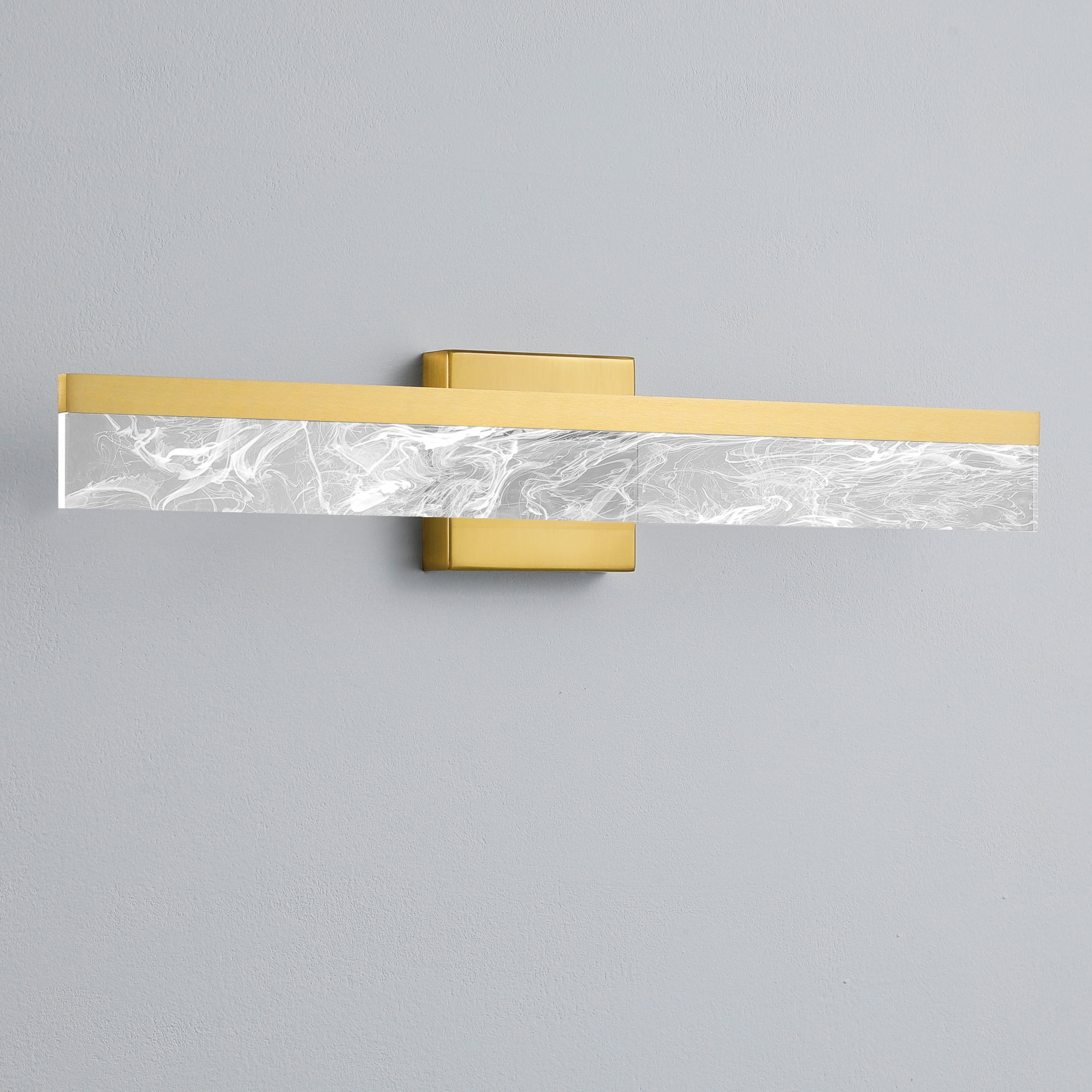 Gold Bathroom Light Fixtures 24 inch Dimmable Metal Wall Sconce Fixtures Over Mirror LED Vanity Light Bar for Restroom Mirror 3000K Warm White Light