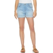 Scoop Women’s Clean Roll Cuffed Fray Hem Jean Shorts