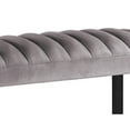 thumbnail image 2 of Marcus 38 Inch Counter Height Bench, Wood Frame, Fabric Upholstery, Gray, 2 of 5