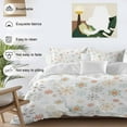 thumbnail image 3 of Golden Snowflakes Bedding Duvet Cover Set Full Size 4 Pieces Christmas White Winter Fantasy Bedding Set with Zipper Closure, 1 Comforter Cover 86x86 Inches 1 Flat Sheet & 2 Pillow Cases, 3 of 7