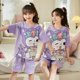 thumbnail image 2 of Ropa de dormir Kawaii Sanrioed para niños, lindo Anime Cinnamoroll Kuromi Mymelody, pijama de algodón de manga corta, traje de casa para mujer, verano, nuevo, 2 of 4