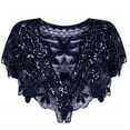 thumbnail image 2 of Women1920 Shawl Wrap Art Deco Sequin Beaded Evening Cape Bolero Flapper Cover Up, 2 of 9
