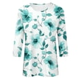 thumbnail image 4 of Darzheoy Womens Tops Seamless Floral Graphic Pullover Drop Shoulder Fall Winter Sweatshirts Casual Loose Printed Hoodless Mid-Length 3/4 Sleeve Blouses, 4 of 4