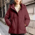 thumbnail image 2 of Winter Coats for Women Stylish Winter Jacket Short Coat With Hood Warm Quilted Outerwear Lightweight Windproof Thermal Insulation For Cold Weather Winter Jackets for Women, 2 of 5