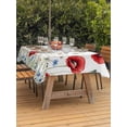 thumbnail image 4 of 60x120 Inch Outdoor Tablecloth with Umbrella Hole Zipper Rectangle Watercolor Flower Rectangular Tablecloths Outside Waterproof Red Blue Poppy Flowers Daisy Summer Patio Table Cover for Picnic Party, 4 of 8