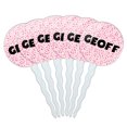 thumbnail image 1 of Geoff Cupcake Picks Toppers - Set of 6 - Pink Speckles, 1 of 1