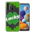 thumbnail image 1 of MUNDAZE for Samsung Galaxy A21 Lucky St Patrick's Day Shamrock Green Clovers Double Layer Phone Case Cover, 1 of 3