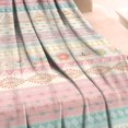 thumbnail image 3 of Cozy Bohemian Sherpa Flannel Throw - 50x60in Plush Blanket, Colorful Stripes for Bed Couch Sofa Office Camping - Premium Boho Throw Blankets, 3 of 5