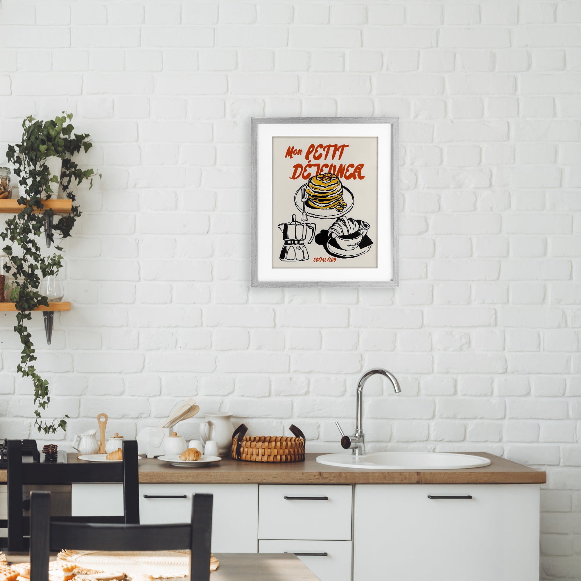 Stupell Industries My Breakfast Pancakes Spread Gray Framed Print Under Glass, design by The Prints Vibe