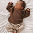 thumbnail image 5 of GYRATEDREAM Toddler Boys Girls Crewneck Sweaters Kids Fall Long Sleeve Cute knit Pullover Shirts Tops for 1-9Y Brown, 5 of 9