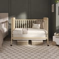 thumbnail image 3 of Dream On Me Carson Classic 3-in-1 Portable Crib in Natural, Removable Wheels, Converts from Baby Crib to Toddler Bed, Day Bed and Kids Sofa, Three Adjustable Mattress Height Positions, 3 of 8