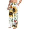 thumbnail image 2 of Disketp Sunflowers Leaves And Birds Men'S Pajama Pants - Ultra Soft Fleece Sleep And Lounge Pants (Size: S-Xxl), 2 of 9