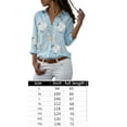 thumbnail image 2 of serony Women Lapel Long Sleeve Blouse Girls Floral Pattern Loose Style Tops Shirt, 2 of 6