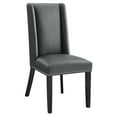 thumbnail image 2 of Modway Baron Solid Wood and Vegan Leather Dining Chair in Gray, 2 of 8