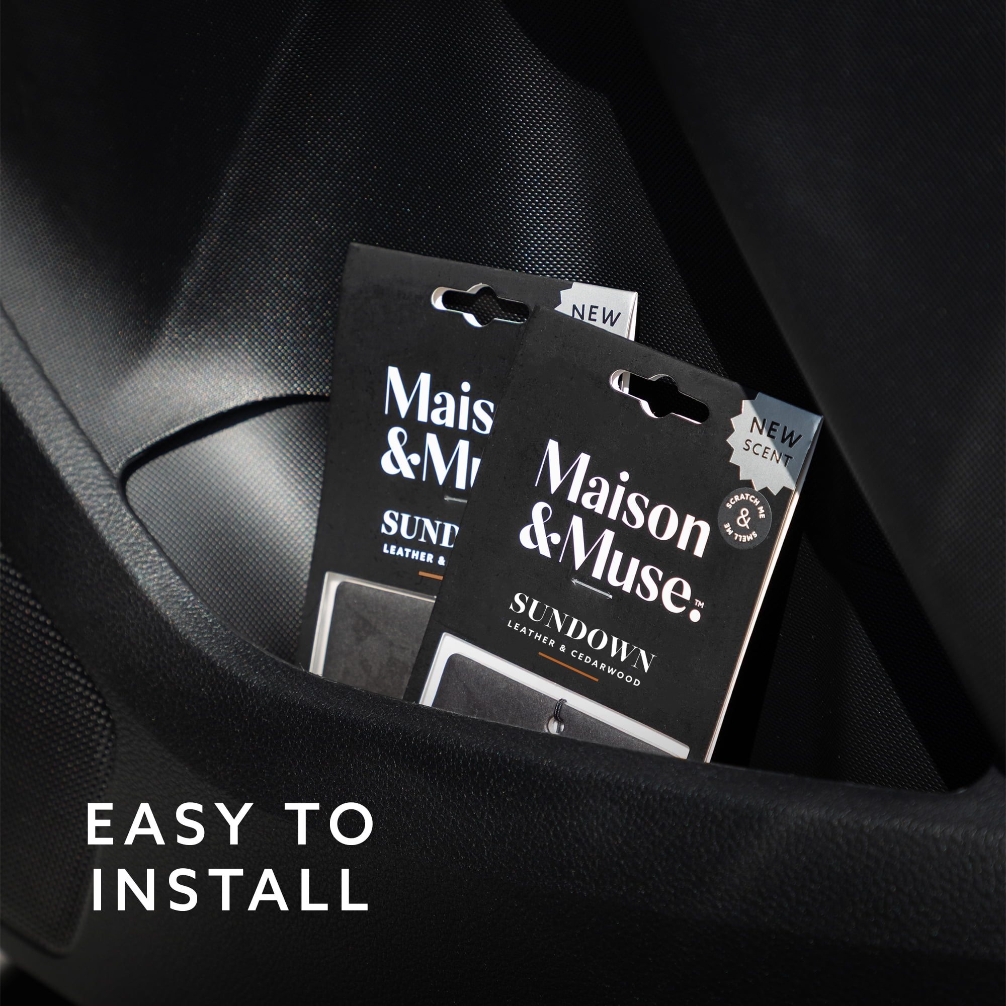 (2 pack) Maison&Muse Car Freshener 2 pack Leather & Cedarwood (Sundown)