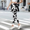 thumbnail image 3 of COEQINE Women Fashion Tennis Skirted Legging with Pockets Cow Spot Print High Waist Moisture-Wicking Yoga Skirts with Leggings for Women Breathable Elastic Golf Pickleball Skort Pants, 2XL, 3 of 7