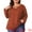 Brick Red, variant on Women's Plus Lace Sheer Long Sleeves Cross V Neck Blouse 1X Brick Red