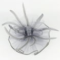 thumbnail image 5 of IDALL Fascinators Hats Tea Party Hats Women's Elegant Hat Strap Flower Feather Party Hat Hair Clip Headband Accessory Party Hats Fascinator Headband Gray One Size, 5 of 7
