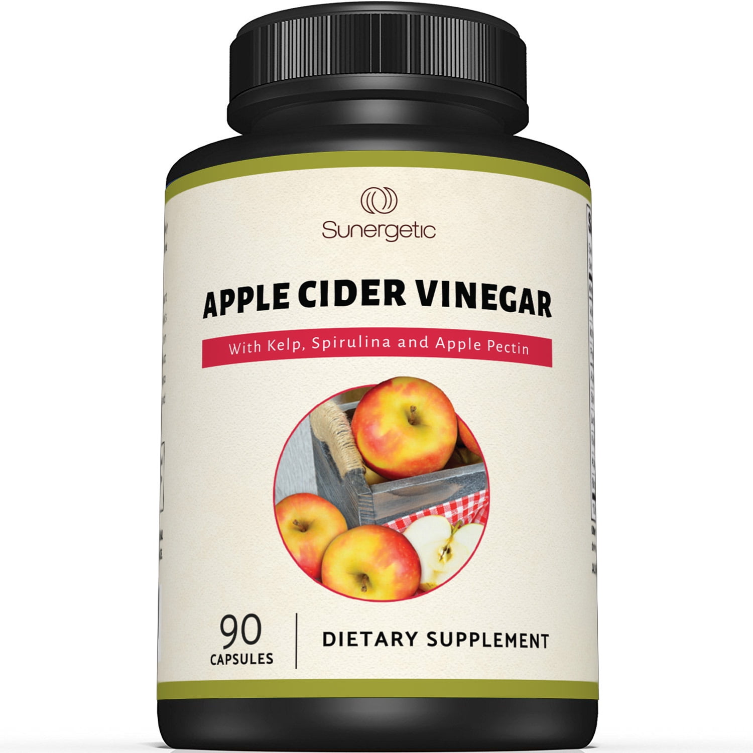 Premium Apple Cider Vinegar Capsules - Includes Apple Pectin, Spirulina & Kelp - 350mg of Apple Cider Vinegar Powder per Capsule - No Harsh Taste like Apple Cider Vinegar Liquid - 90 capsules