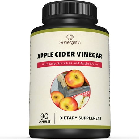 Premium Apple Cider Vinegar Capsules - Includes Apple Pectin, Spirulina & Kelp - 350mg of Apple Cider Vinegar Powder per Capsule - No Harsh Taste like Apple Cider Vinegar Liquid - 90