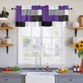 thumbnail image 4 of 2 Panels Purple Grey Geometric Valance for Windows, Modern Black White Abstract Art Light Filtering Kitchen Curtains, Rod Pocket Window Treatment Curtain Valances for Living Room Bedroom, 42"x12", 4 of 9