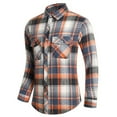 thumbnail image 5 of ZCFZJW Mens Plaid Shirts Cotton Long Sleeve Casual Big and Tall Fashion Slim Fit Button Down Flannel Lapel Collared Dress Shirts Tops Blue XXL, 5 of 7