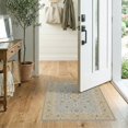 thumbnail image 2 of ODIKA 2'x3' Washable Samll Area Rug Non-Slip, Low Pile Light Blue Floral Medallion Design Elegant Botanical Motif with Ornate Borders for Entryway, Kitchen, Laundry Room, 2 of 7