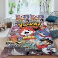 thumbnail image 2 of Yokai Watch Conjunto de sábanas temático, trío de piezas, cómodo y amigable con la piel, diseño único, regalo de decoración para el hogar para familiares, amigos y fans, 90 cm * 190 cm, 2 of 6
