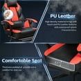 thumbnail image 5 of Walsunny Ergonomic Gaming Chair with Adjustable Footrest and Massage Leather Game Chair large gaming chair with Headrest and Lumbar Support for Adults, Red, 5 of 12