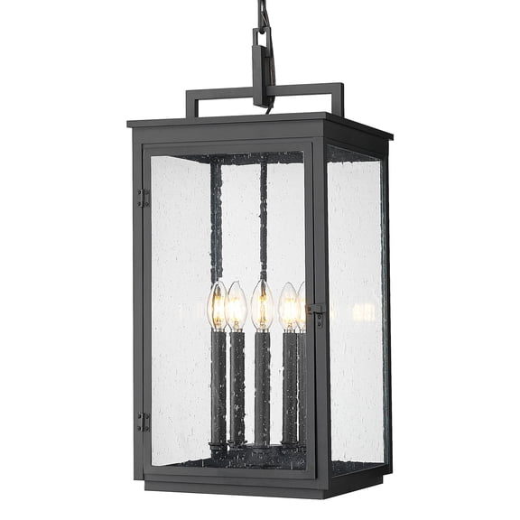 Z-Lite 5019CHXL-BK Hartwell 5 Light 12" Wide Outdoor Taper Candle Pendant - Black