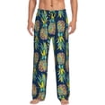 thumbnail image 2 of Goofa Colorful Pineapples Printed Soft Pajama Pants for Men, Wide Leg Comfy Casual Lounge Yoga Pants-, 2 of 9